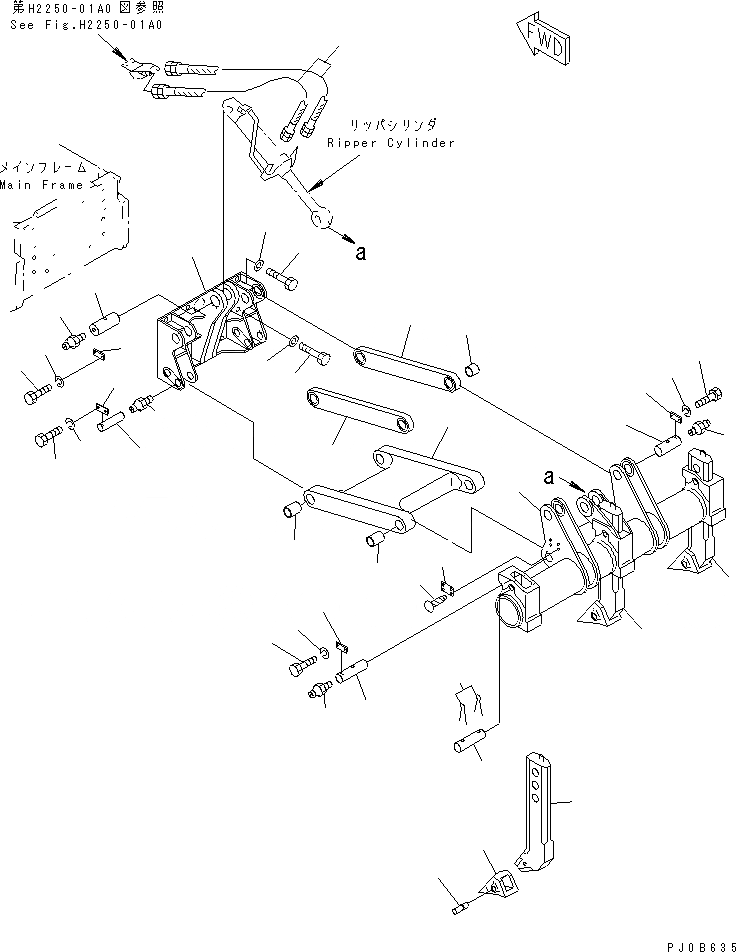 Схема запчастей Komatsu D65EX-12-E - РЫХЛИТЕЛЬ (RIGED ТИП) РАБОЧЕЕ ОБОРУДОВАНИЕ