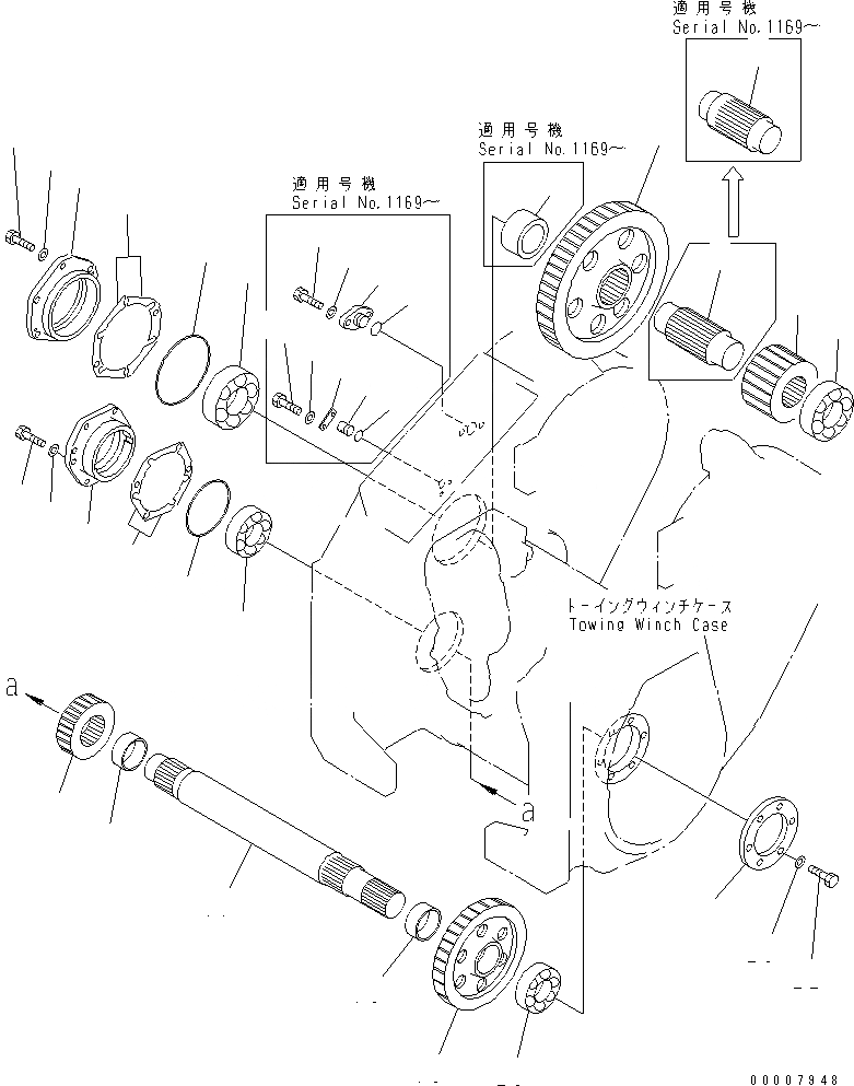 Схема запчастей Komatsu D65EX-12-E - ТЯГОВ. ЛЕБЕДКА (ПРИВОД ВАЛ¤ ТОРМОЗ.) РАБОЧЕЕ ОБОРУДОВАНИЕ