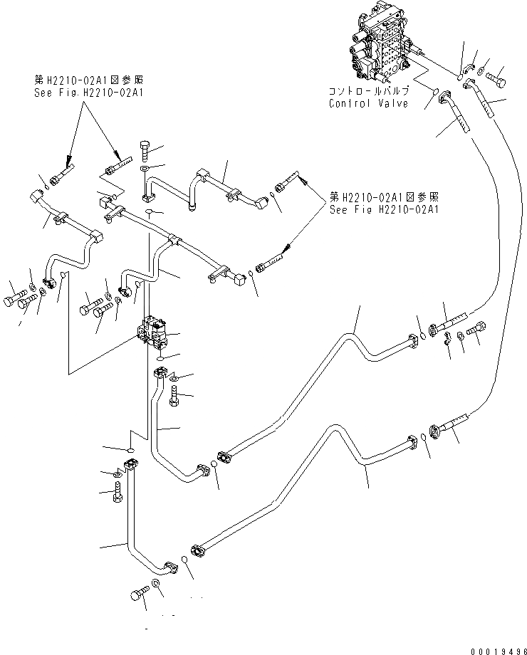 Схема запчастей Komatsu D65EX-15 - LIFT CYILINDER ЛИНИЯ (ДЛЯ TОБОД КОЛЕСАMING DOZER) ГИДРАВЛИКА