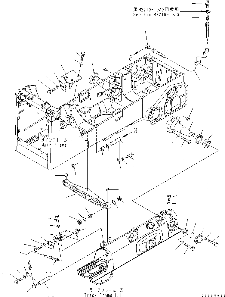 Схема запчастей Komatsu D65EX-15 - БАЛКА БАЛАНСИРА И ПОВОРОТН. ШКВОРЕНЬ ОСНОВН. РАМА И КОМПОНЕНТЫ