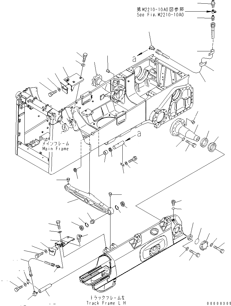 Схема запчастей Komatsu D65EX-15 - БАЛКА БАЛАНСИРА И ПОВОРОТН. ШКВОРЕНЬ (ДЛЯ УДЛИНН. ГУСЕНИЦЫ) ОСНОВН. РАМА И КОМПОНЕНТЫ