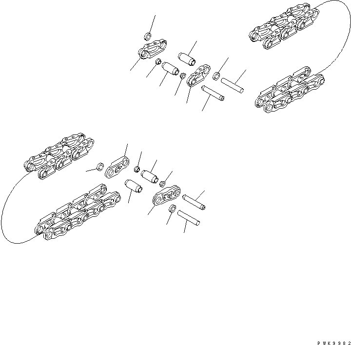 Схема запчастей Komatsu D65EX-15 - ГУСЕН. ЦЕПЬ (СО СЦЕПНЫМ ПАЛЬЦЕМ) (ПОСТАВЛЯЕМЫЕ ЧАСТИ) ОСНОВН. КОМПОНЕНТЫ И РЕМКОМПЛЕКТЫ