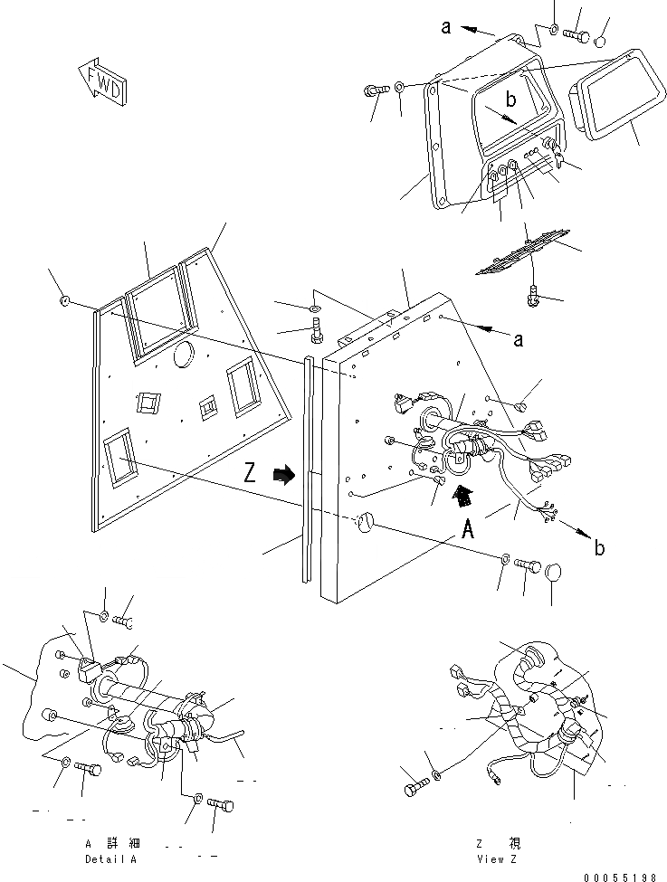 Схема запчастей Komatsu D65EX-12U - ПРИБОРНАЯ ПАНЕЛЬ (БЕЗ КАБИНЫ)(№-) КАБИНА ОПЕРАТОРА И СИСТЕМА УПРАВЛЕНИЯ