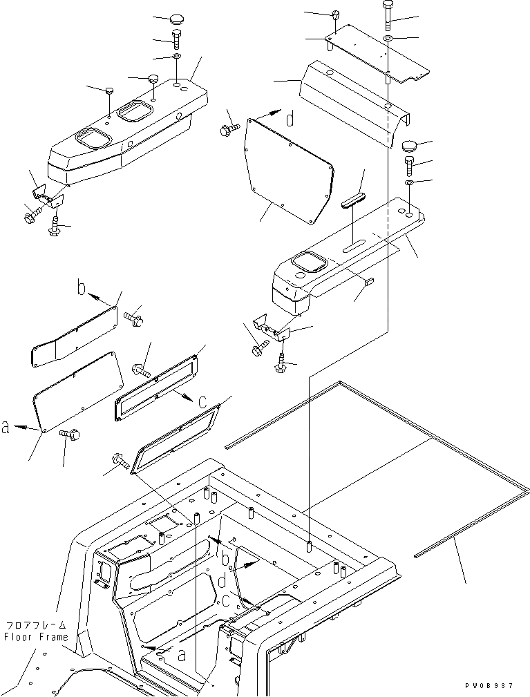 Схема запчастей Komatsu D65EX-12U - ПОДЛОКОТНИК КРЫШКА(НИЖН.) (С КАБИНОЙ) (ЗАДН. НАВЕСН.ОБОРУД) (СПЕЦ-Я TBG ИЛИ REGULATION OF EC INCLUSION)(№-) КАБИНА ОПЕРАТОРА И СИСТЕМА УПРАВЛЕНИЯ