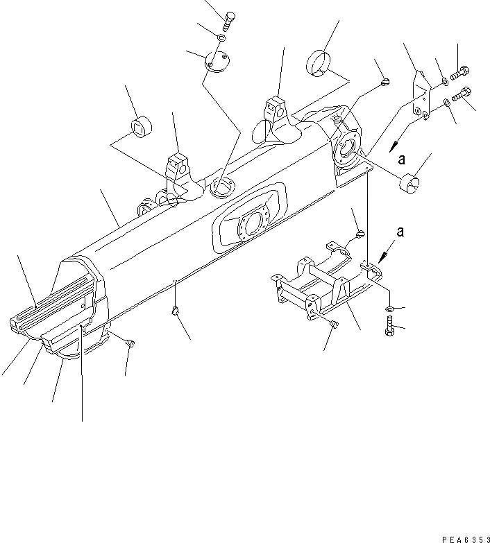 Схема запчастей Komatsu D65EX-12U - ГУСЕНИЧНАЯ РАМА (ДЛЯ УДЛИНН. ГУСЕНИЦЫ) ХОДОВАЯ