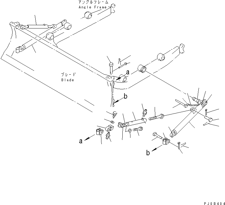 Схема запчастей Komatsu D65EX-12U - РЫЧАГ И БАЛКА (ПОВОРОТНЫЙ ОТВАЛ) РАБОЧЕЕ ОБОРУДОВАНИЕ
