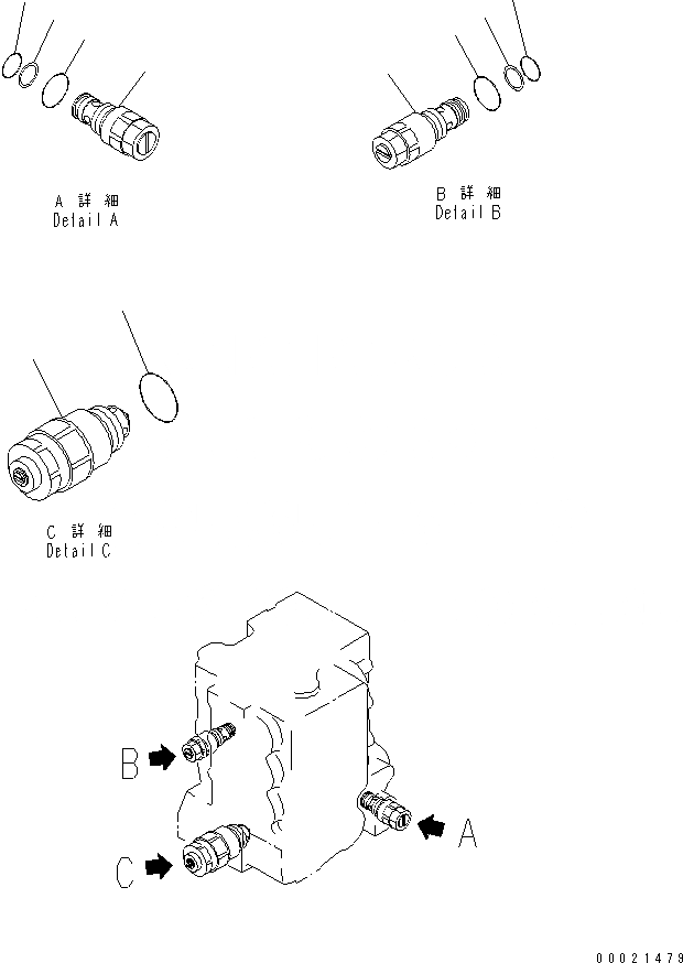 Схема запчастей Komatsu D65EX-12U - УПРАВЛЯЮЩ. КЛАПАН (3-Х СЕКЦИОНН.) (/) (СЕВ. АМЕРИКА СПЕЦ-Я.)(№-) ОСНОВН. КОМПОНЕНТЫ И РЕМКОМПЛЕКТЫ