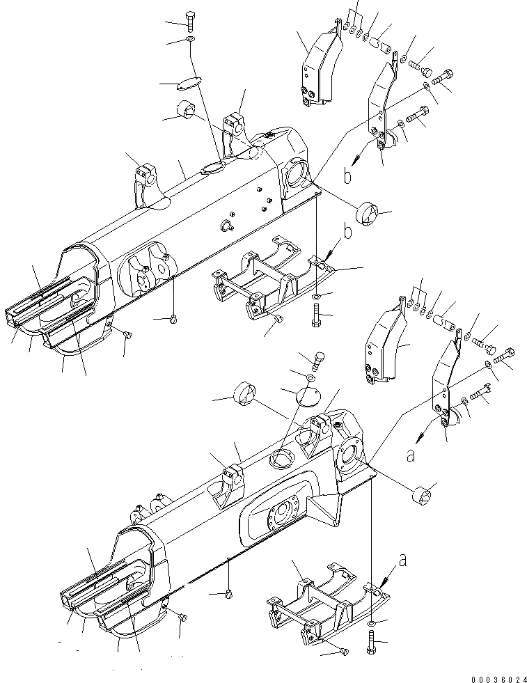 Схема запчастей Komatsu D65EX-15 - ГУСЕНИЧНАЯ РАМА (ДЛЯ TОБОД КОЛЕСАMING DOZER)(№787-) ХОДОВАЯ