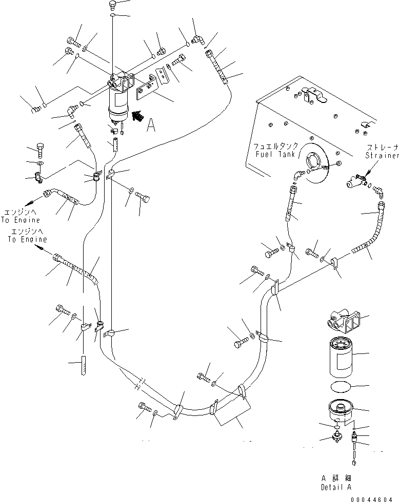 Схема запчастей Komatsu D65EX-15E0 - ТОПЛИВН. ЛИНИЯ ТОПЛИВН. БАК. AND КОМПОНЕНТЫ