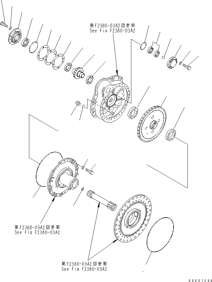 Схема запчастей Komatsu D65EX-15E0 - КОНЕЧНАЯ ПЕРЕДАЧА (ПОДШИПНИК) (ЛЕВ.) (LANDFILL СПЕЦ-Я.) СИЛОВАЯ ПЕРЕДАЧА И КОНЕЧНАЯ ПЕРЕДАЧА