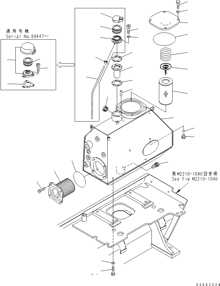 Схема запчастей Komatsu D65EX-15E0 - КРЫЛО (ГИДР. БАК.)(№9-787) ЧАСТИ КОРПУСА