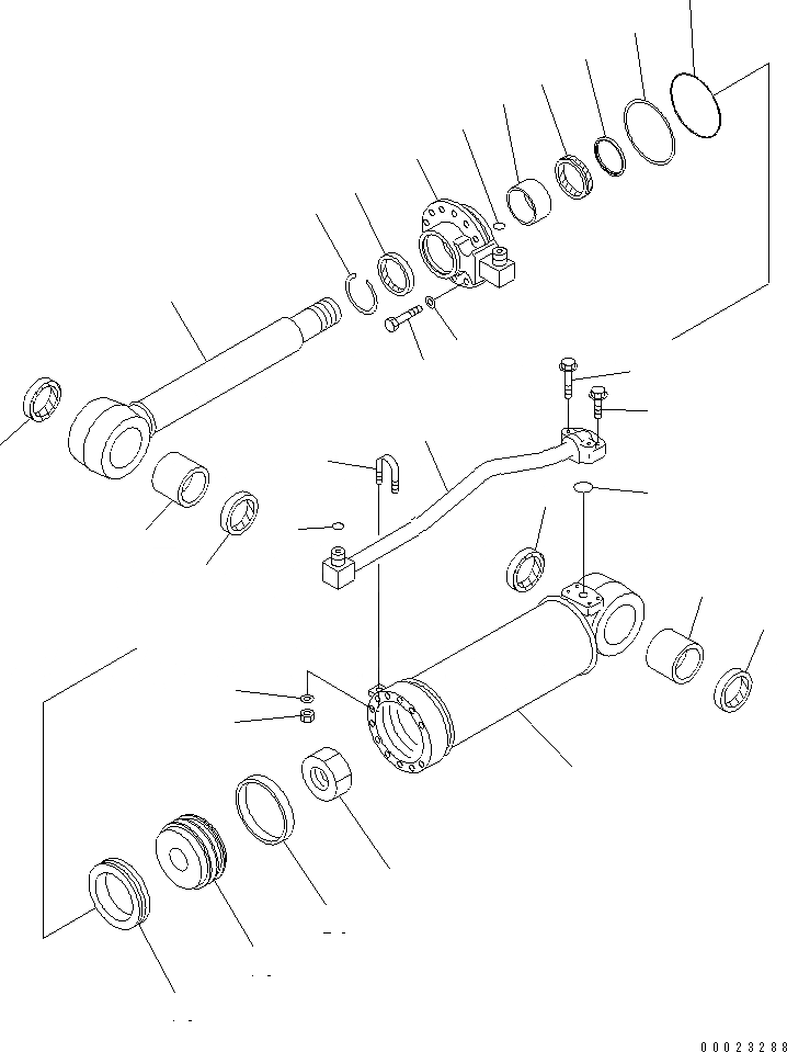 Схема запчастей Komatsu D65EX-15E0 - ЦИЛИНДР РЫХЛИТЕЛЯ ОСНОВН. КОМПОНЕНТЫ И РЕМКОМПЛЕКТЫ