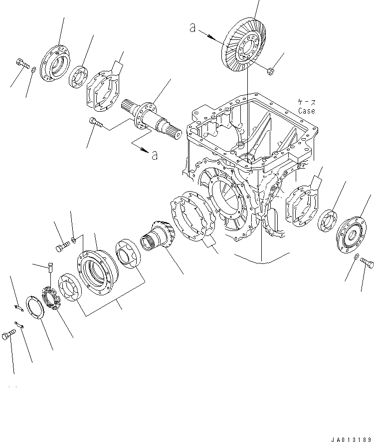 Схема запчастей Komatsu D65P-12 - МУФТА И ТОРМОЗ. (КОНИЧЕСКАЯ ПЕРЕДАЧА С ВАЛОМ)(№-) СИЛОВАЯ ПЕРЕДАЧА И КОНЕЧНАЯ ПЕРЕДАЧА