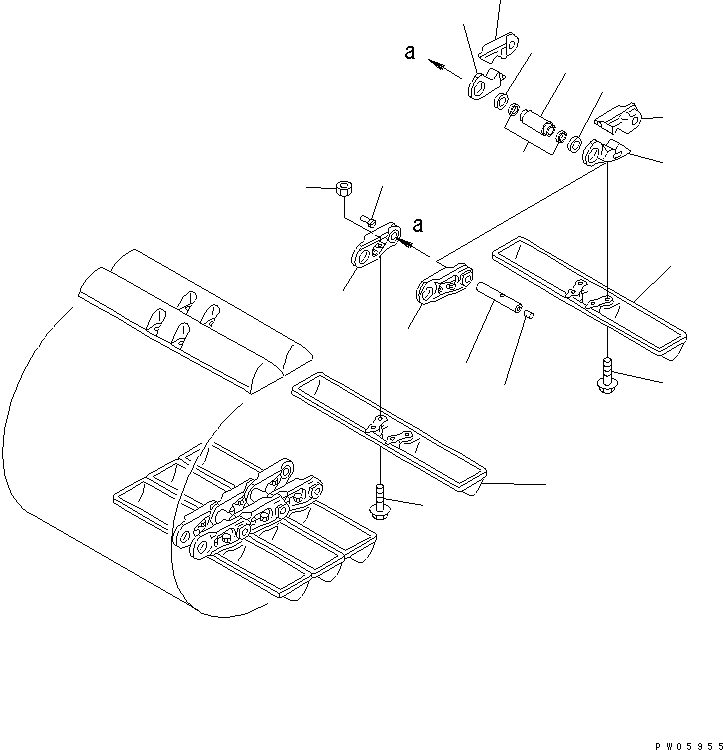 Схема запчастей Komatsu D65P-11D - ГУСЕНИЦЫ (СМАЗЫВ. ТИПА) (БОЛОТН.) ГУСЕНИЦЫ