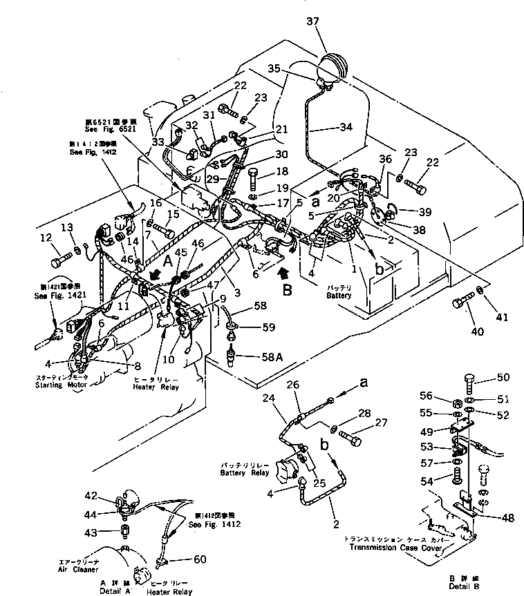 Схема запчастей Komatsu D65P-11 - ЭЛЕКТРИКА (/) КОМПОНЕНТЫ ДВИГАТЕЛЯ И ЭЛЕКТРИКА