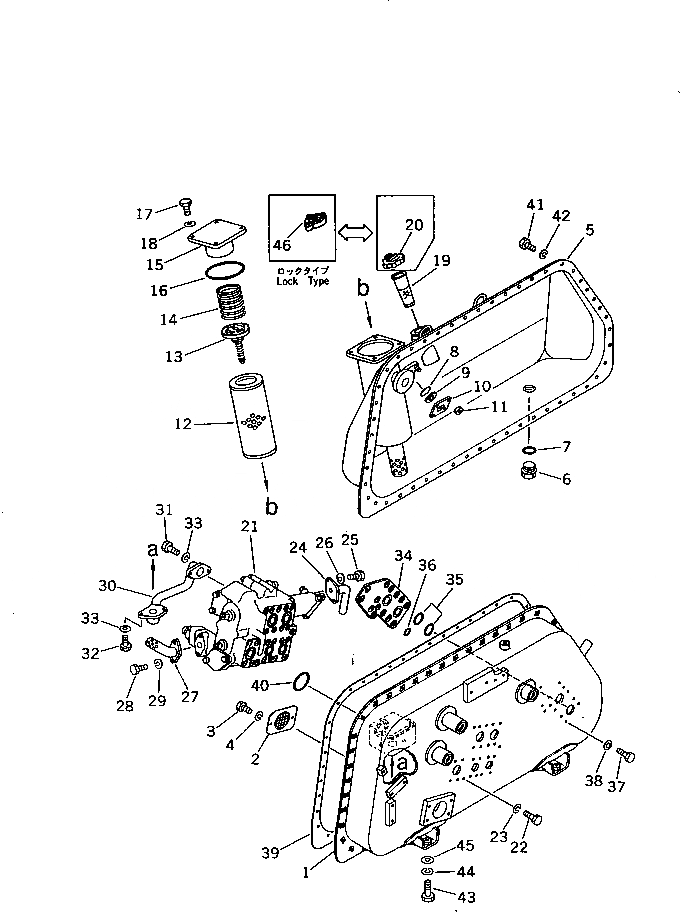 Схема запчастей Komatsu D65P-11 - ГИДР. БАК. AND ФИЛЬТР.(/) УПРАВЛ-Е РАБОЧИМ ОБОРУДОВАНИЕМ