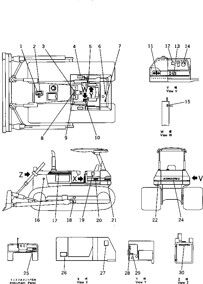 Схема запчастей Komatsu D65P-11 - МАРКИРОВКА (ЯПОН.) МАРКИРОВКА¤ ИНСТРУМЕНТ И РЕМКОМПЛЕКТЫ