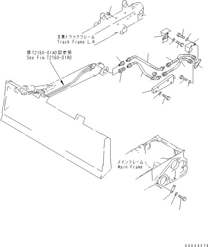 Схема запчастей Komatsu D65P-12 - ЛИНИЯ ПЕРЕКОСА (ГУСЕНИЧНАЯ РАМА ) ГИДРАВЛИКА