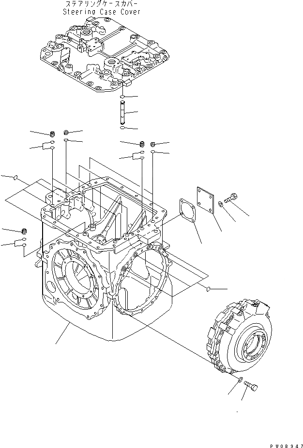 Схема запчастей Komatsu D65P-12-E - МУФТА И ТОРМОЗ. (КОРПУС)(№-) СИЛОВАЯ ПЕРЕДАЧА И КОНЕЧНАЯ ПЕРЕДАЧА