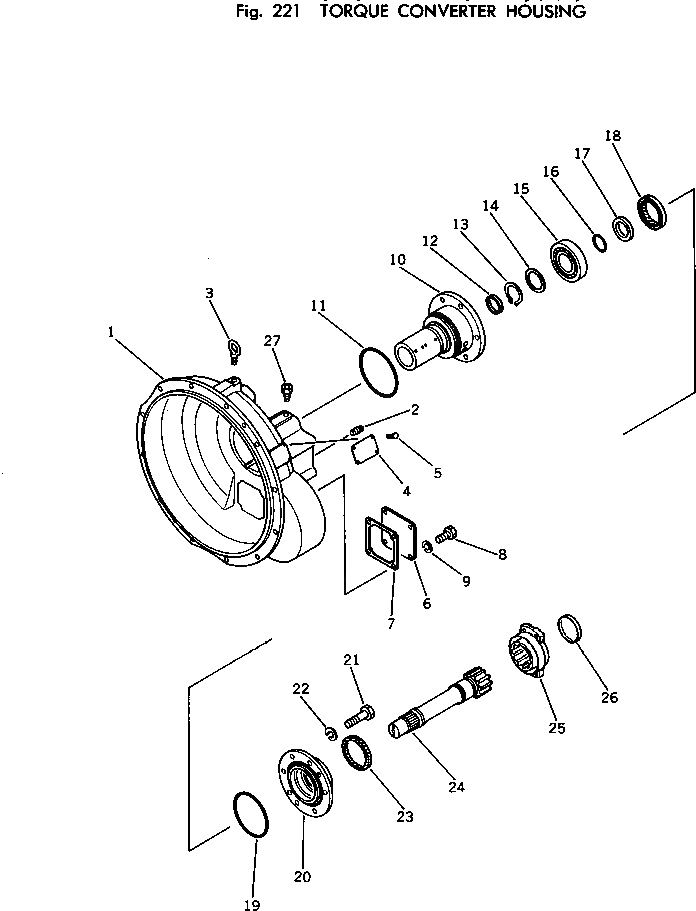 Схема запчастей Komatsu D65P-7 - КОРПУС ГИДРОТРАНСФОРМАТОРА(№K-) ГИДРОТРАНСФОРМАТОР И ТРАНСМИССИЯ