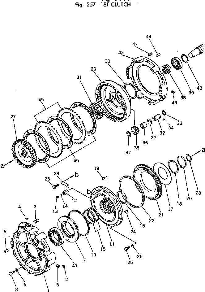 Схема запчастей Komatsu D65P-7 - 1 МУФТА ГИДРОТРАНСФОРМАТОР И ТРАНСМИССИЯ