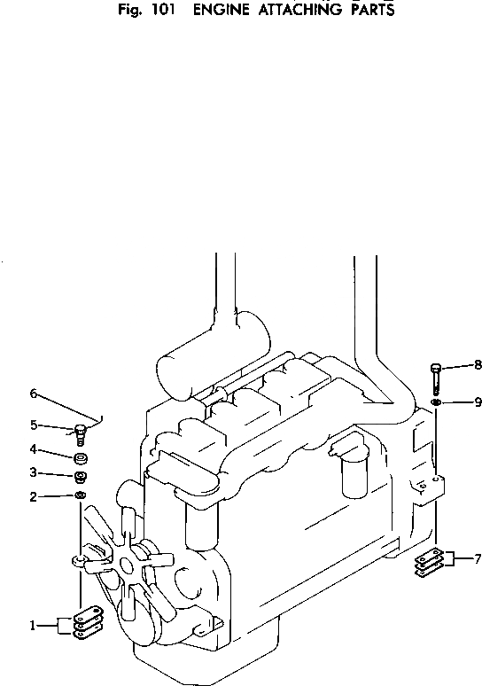 Схема запчастей Komatsu D65P-7 - ДВИГАТЕЛЬ ATTACHING ЧАСТИ КОМПОНЕНТЫ ДВИГАТЕЛЯ И ЭЛЕКТРИКА