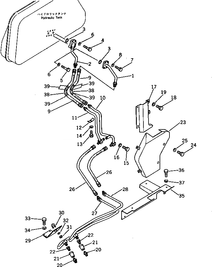 Схема запчастей Komatsu D65P-8 - ГИДРОЛИНИЯ (БАК - ЦИЛИНДР ПЕРЕКОСА) (/) УПРАВЛ-Е РАБОЧИМ ОБОРУДОВАНИЕМ