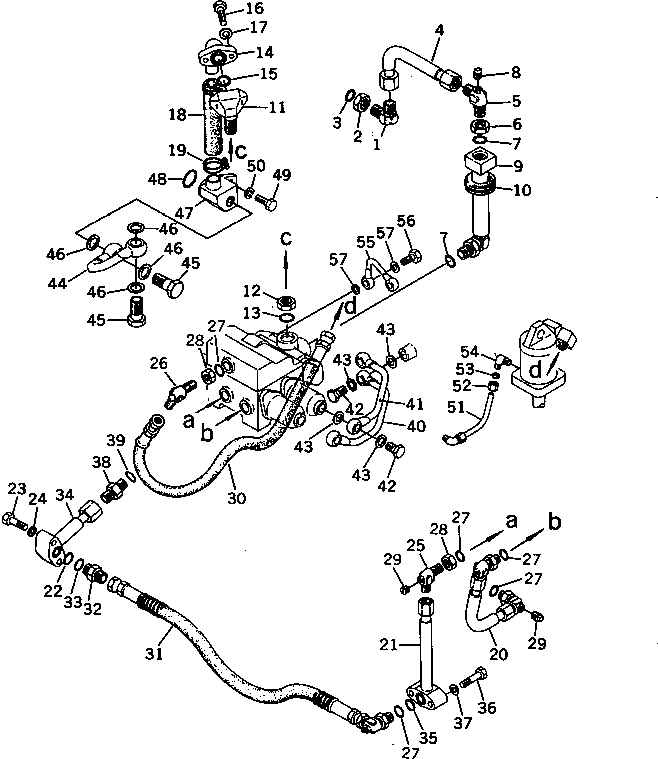 Схема запчастей Komatsu D65P-8 - ГИДРОЛИНИЯ (ДЛЯ ТЯГОВ. ЛЕБЕДКИ) РАБОЧЕЕ ОБОРУДОВАНИЕ