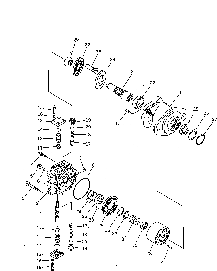 Схема запчастей Komatsu D65PX-12 - ГИДРАВЛ МОТОР (/) ГИДРАВЛИКА