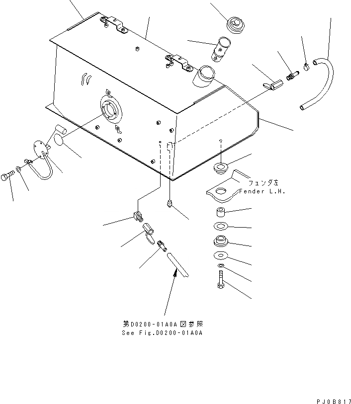 Схема запчастей Komatsu D65PX-12 - ТОПЛИВН. БАК.(№-) ТОПЛИВН. БАК. AND КОМПОНЕНТЫ