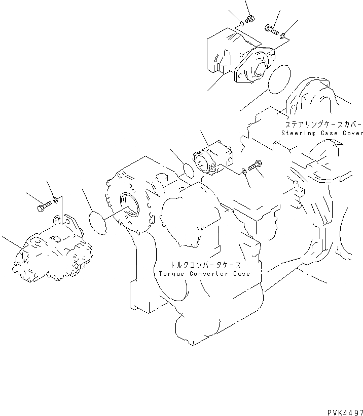 Схема запчастей Komatsu D65PX-12 - ГИДР. НАСОС. И МОТОР (КРЕПЛЕНИЕ) ГИДРАВЛИКА