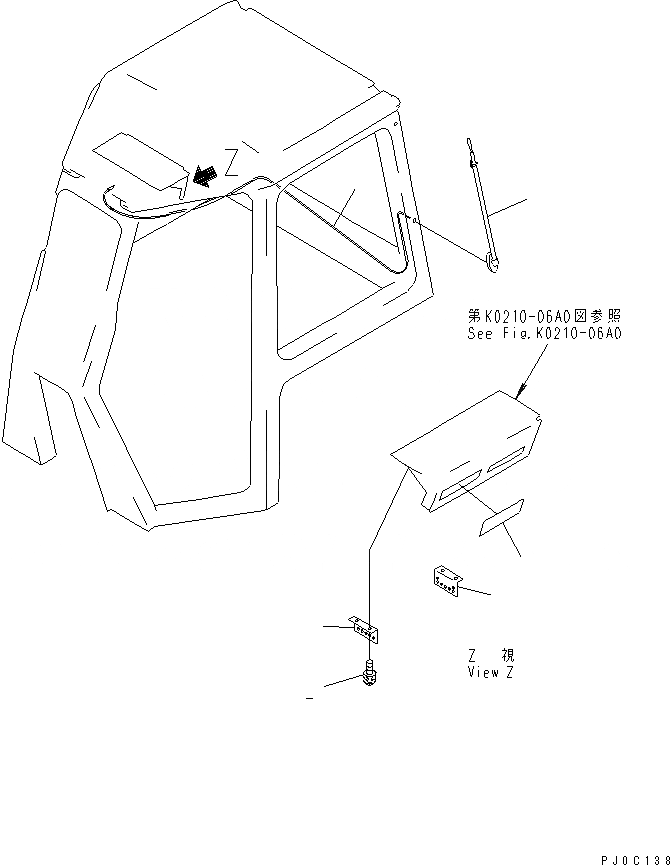 Схема запчастей Komatsu D65PX-12 - КАБИНА (БЕЗ РАДИО)(№88-) КАБИНА ОПЕРАТОРА И СИСТЕМА УПРАВЛЕНИЯ