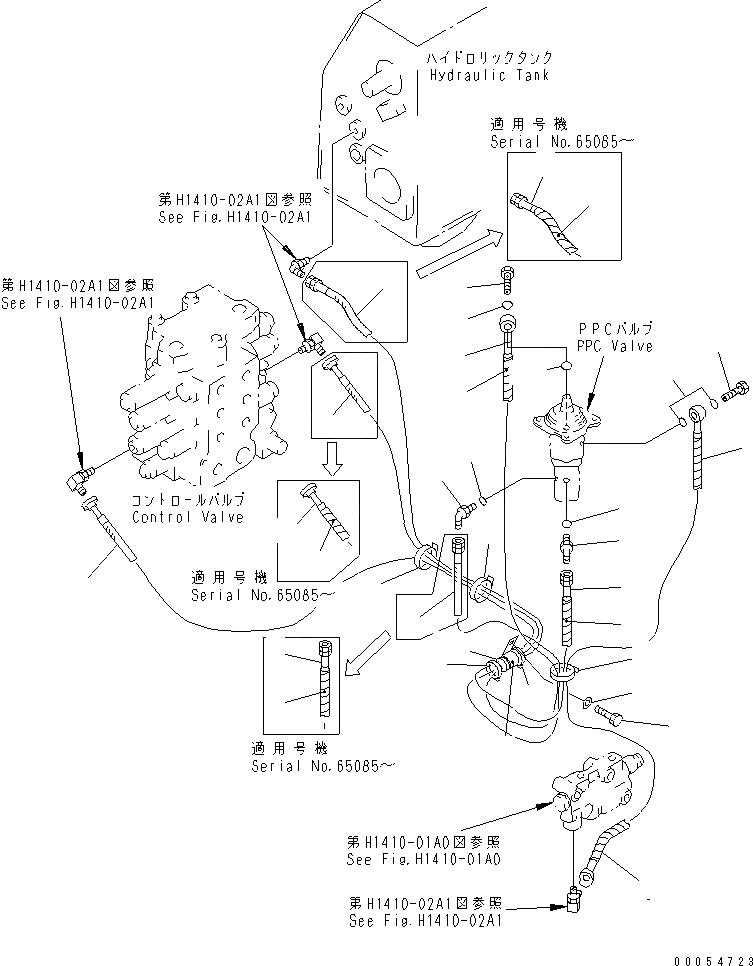 Схема запчастей Komatsu D65PX-12 - ОСНОВН. КОНСТРУКЦИЯ (ГИДРАВЛИКА РУЛ. УПРАВЛЕНИЯ) (DPX)(№-) КАБИНА ОПЕРАТОРА И СИСТЕМА УПРАВЛЕНИЯ
