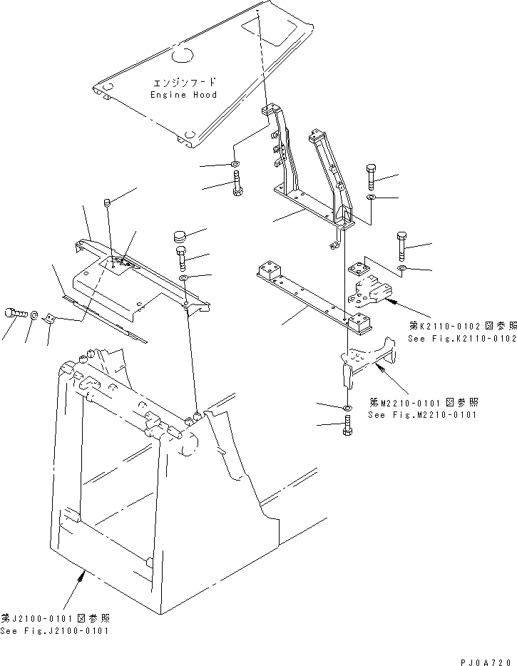 Схема запчастей Komatsu D65PX-12 - ЗАДН. СУППОРТ И РАДИАТОР КРЫШКА(БЕЗ КАБИНЫ) (СЕВ. АМЕРИКА СПЕЦ-Я.)(№-) ЧАСТИ КОРПУСА
