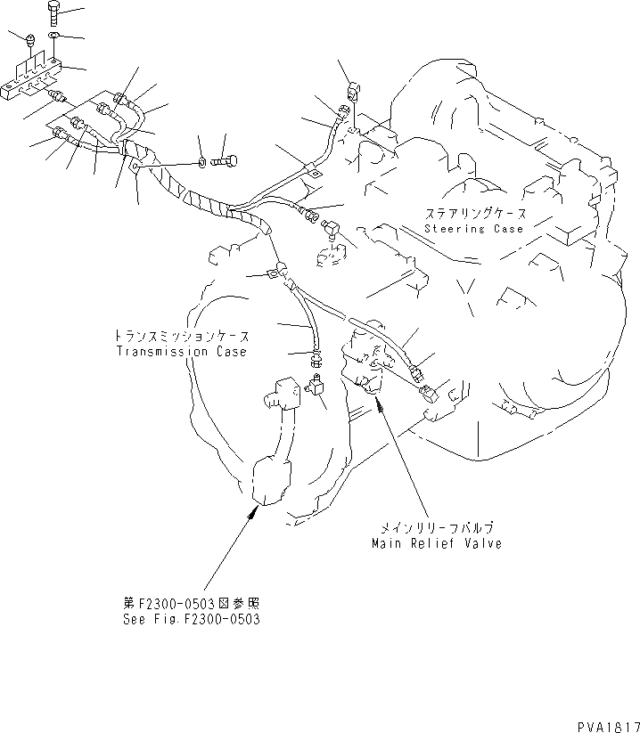 Схема запчастей Komatsu D65PX-12-E - СИЛОВАЯ ЛИНИЯ (КОНЦЕНТР. ТРУБЫ) (DPX)(№88-) СИЛОВАЯ ПЕРЕДАЧА И КОНЕЧНАЯ ПЕРЕДАЧА