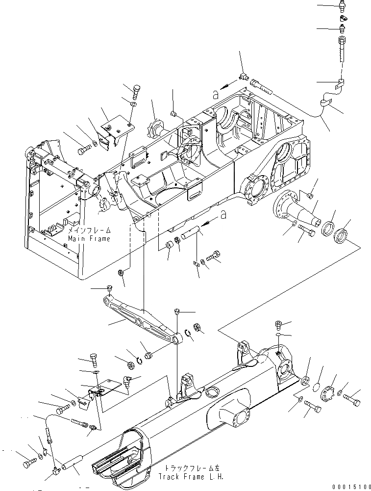 Схема запчастей Komatsu D65PX-12-E - БАЛКА БАЛАНСИРА И ПОВОРОТН. ШКВОРЕНЬ(№79-) ОСНОВН. РАМА И КОМПОНЕНТЫ