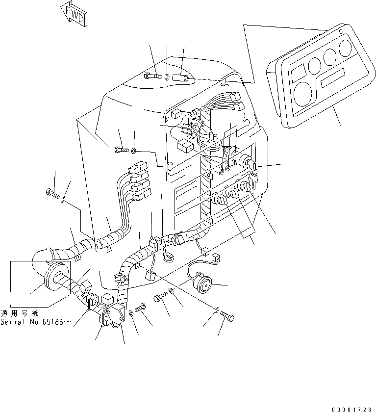 Схема запчастей Komatsu D65PX-12-E - ПРИБОРНАЯ ПАНЕЛЬ (АКСЕССУАРЫ) (С КОНДИЦИОНЕРОМ И ОБОГРЕВАТЕЛЬ.)(№-) КАБИНА ОПЕРАТОРА И СИСТЕМА УПРАВЛЕНИЯ