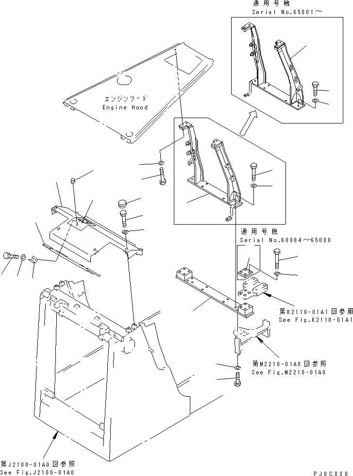 Схема запчастей Komatsu D65PX-12-E - ЗАДН. СУППОРТ И РАДИАТОР КРЫШКА(БЕЗ КАБИНЫ ИЛИ С ROPS SWEEP) (DP.PX) ЧАСТИ КОРПУСА