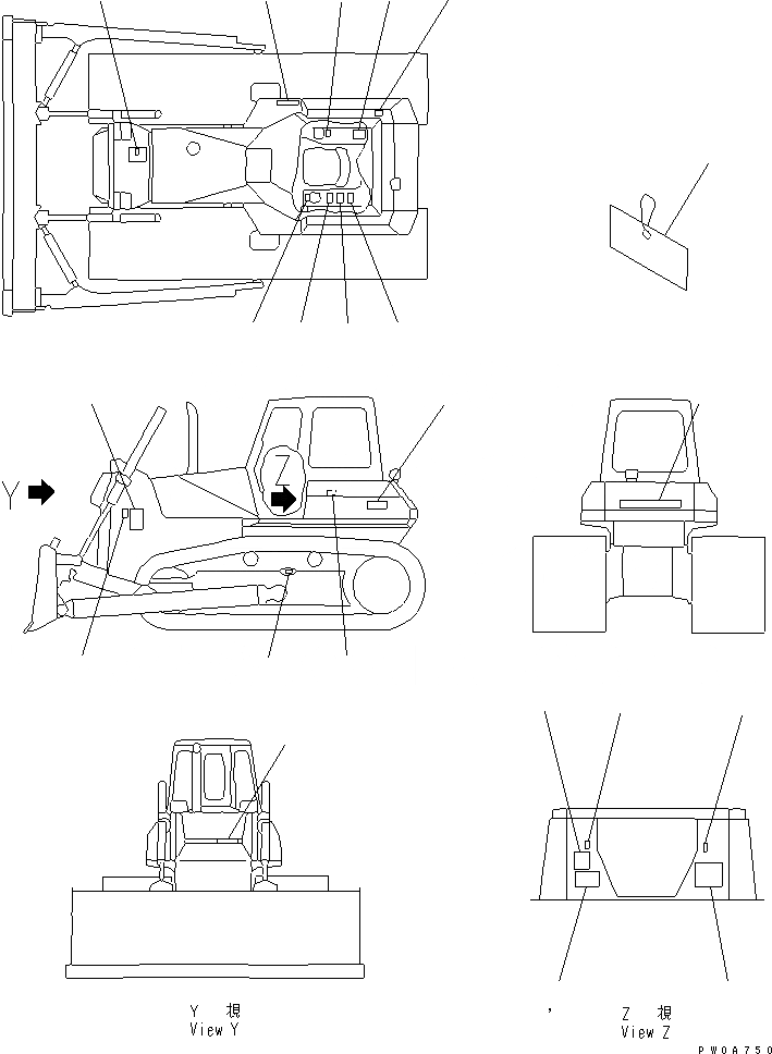 Схема запчастей Komatsu D65PX-12-E - МАРКИРОВКА (ЯПОН.) (DPX)(№77-) МАРКИРОВКА