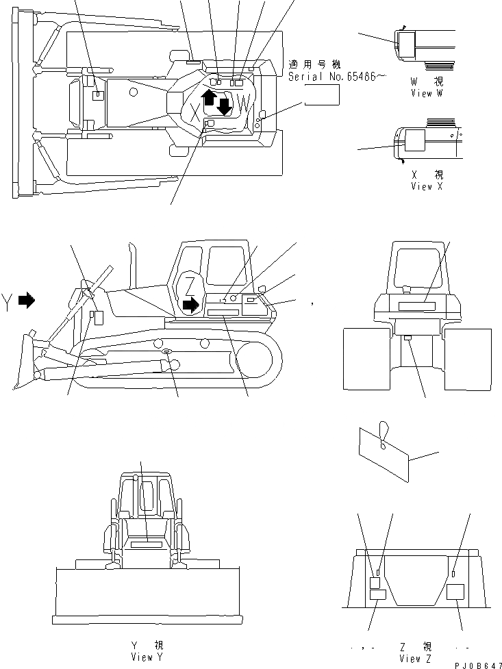 Схема запчастей Komatsu D65PX-12-E - МАРКИРОВКА (ЯПОН.) (DPX)(№-) МАРКИРОВКА