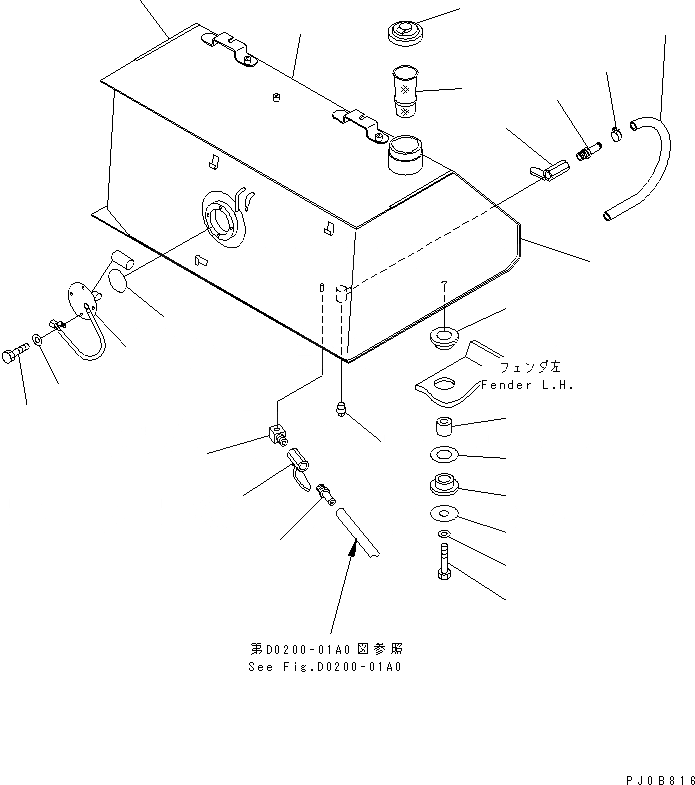Схема запчастей Komatsu D65PX-12U - ТОПЛИВН. БАК.(№88-) ТОПЛИВН. БАК. AND КОМПОНЕНТЫ