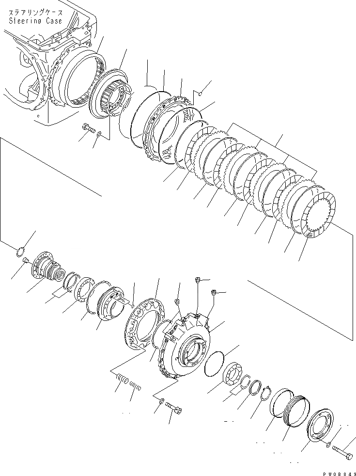 Схема запчастей Komatsu D65PX-12U - H.S.S (ТОРМОЗ.)(№88-) СИЛОВАЯ ПЕРЕДАЧА И КОНЕЧНАЯ ПЕРЕДАЧА