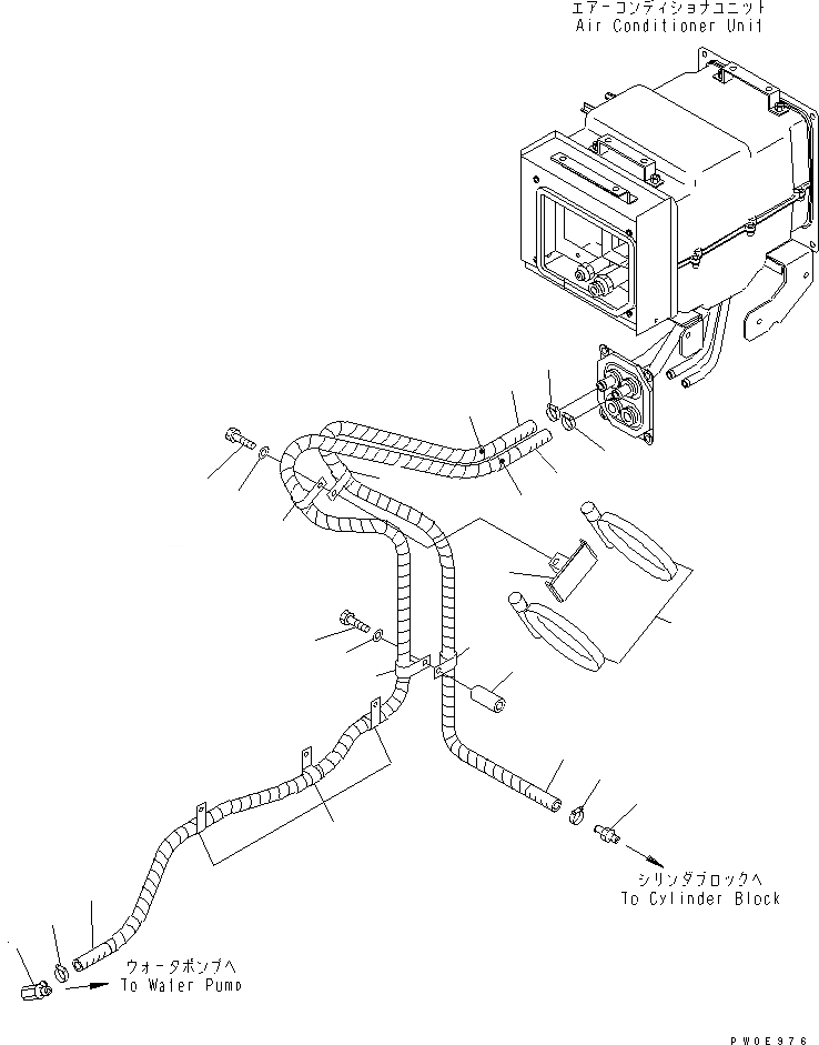 Схема запчастей Komatsu D65PX-12U - КОНДИЦ. ВОЗДУХА (ЛИНИЯ ОБОГРЕВАТЕЛЯ) (ДЛЯ ЕС)(№7-) КАБИНА ОПЕРАТОРА И СИСТЕМА УПРАВЛЕНИЯ