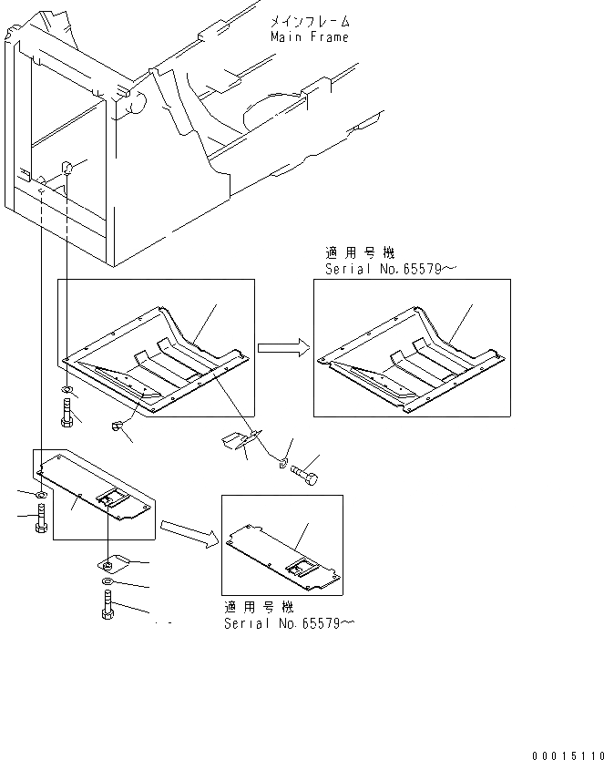 Схема запчастей Komatsu D65PX-12U - НИЖН. ЗАЩИТА (УСИЛЕНН.) ЧАСТИ КОРПУСА