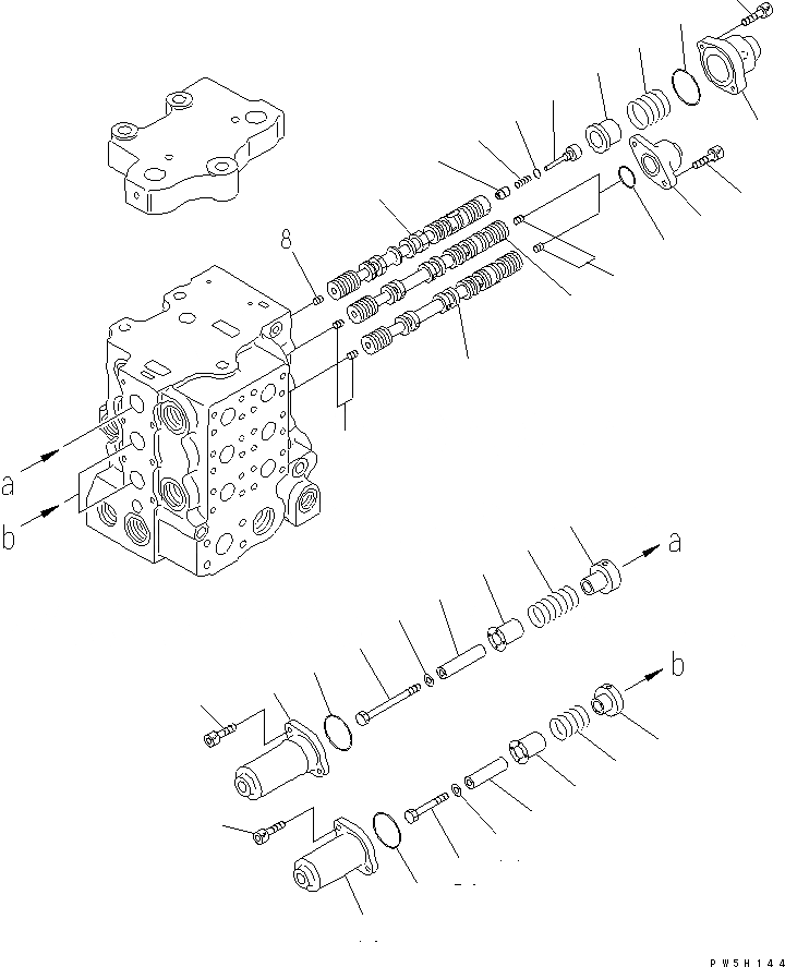 Схема запчастей Komatsu D65PX-12U - УПРАВЛЯЮЩ. КЛАПАН (3-Х СЕКЦИОНН.) (/) (STD) ОСНОВН. КОМПОНЕНТЫ И РЕМКОМПЛЕКТЫ