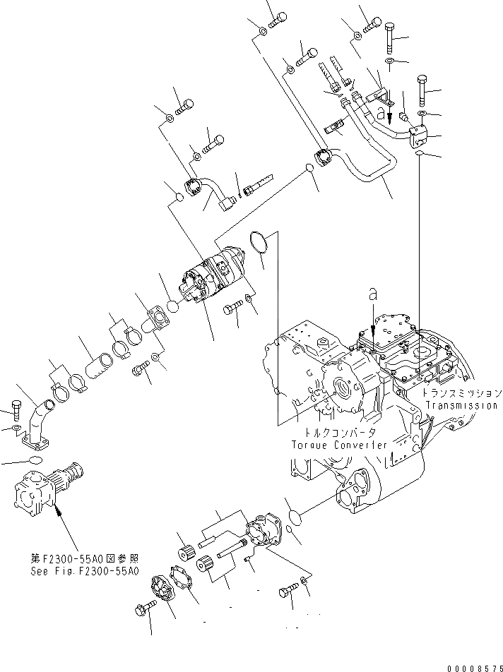 Схема запчастей Komatsu D65PX-15 - СИЛОВАЯ ЛИНИЯ (НАСОС) СИЛОВАЯ ПЕРЕДАЧА И КОНЕЧНАЯ ПЕРЕДАЧА