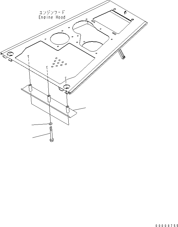 Схема запчастей Komatsu D65PX-15 - ДОПОЛН. ФРОНТАЛЬНАЯ ЗАЩИТА ЧАСТИ КОРПУСА