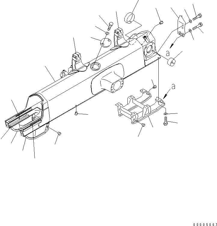 Схема запчастей Komatsu D65PX-15 - ГУСЕНИЧНАЯ РАМА ХОДОВАЯ
