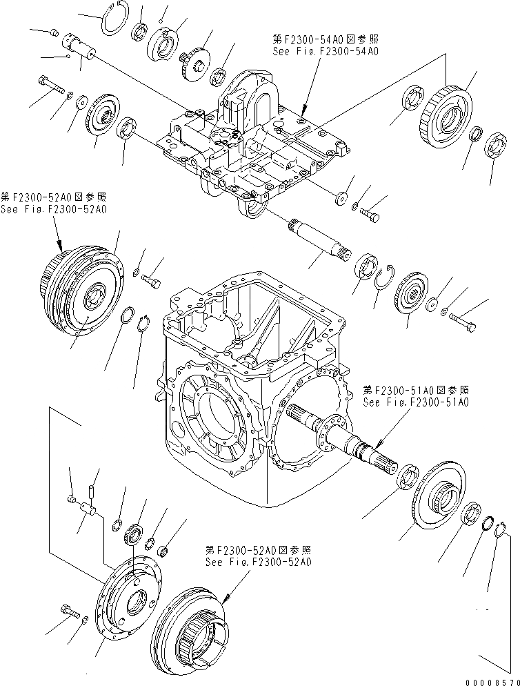 Схема запчастей Komatsu D65PX-15 - H.S.S (ПРИВОД И ВАЛ) СИЛОВАЯ ПЕРЕДАЧА И КОНЕЧНАЯ ПЕРЕДАЧА
