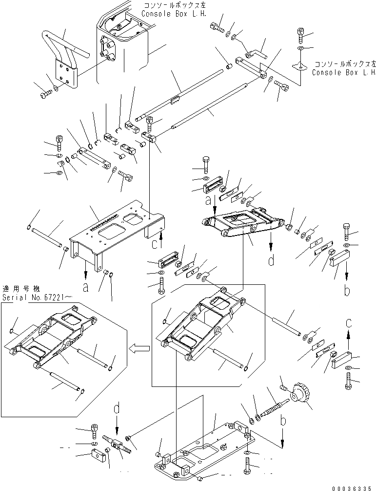 Схема запчастей Komatsu D65PX-15 - ОСНОВН. КОНСТРУКЦИЯ (КОНТРОЛЬ ХОДА) (LIFT)(№7-77) КАБИНА ОПЕРАТОРА И СИСТЕМА УПРАВЛЕНИЯ